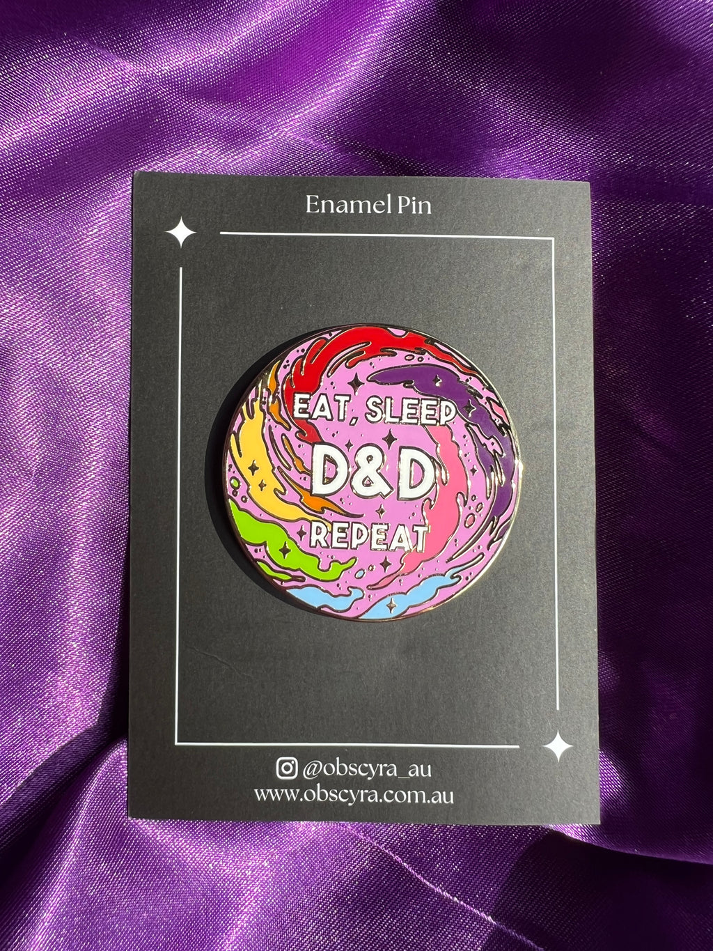 Eat Sleep D&D Repeat Hard Enamel Pin