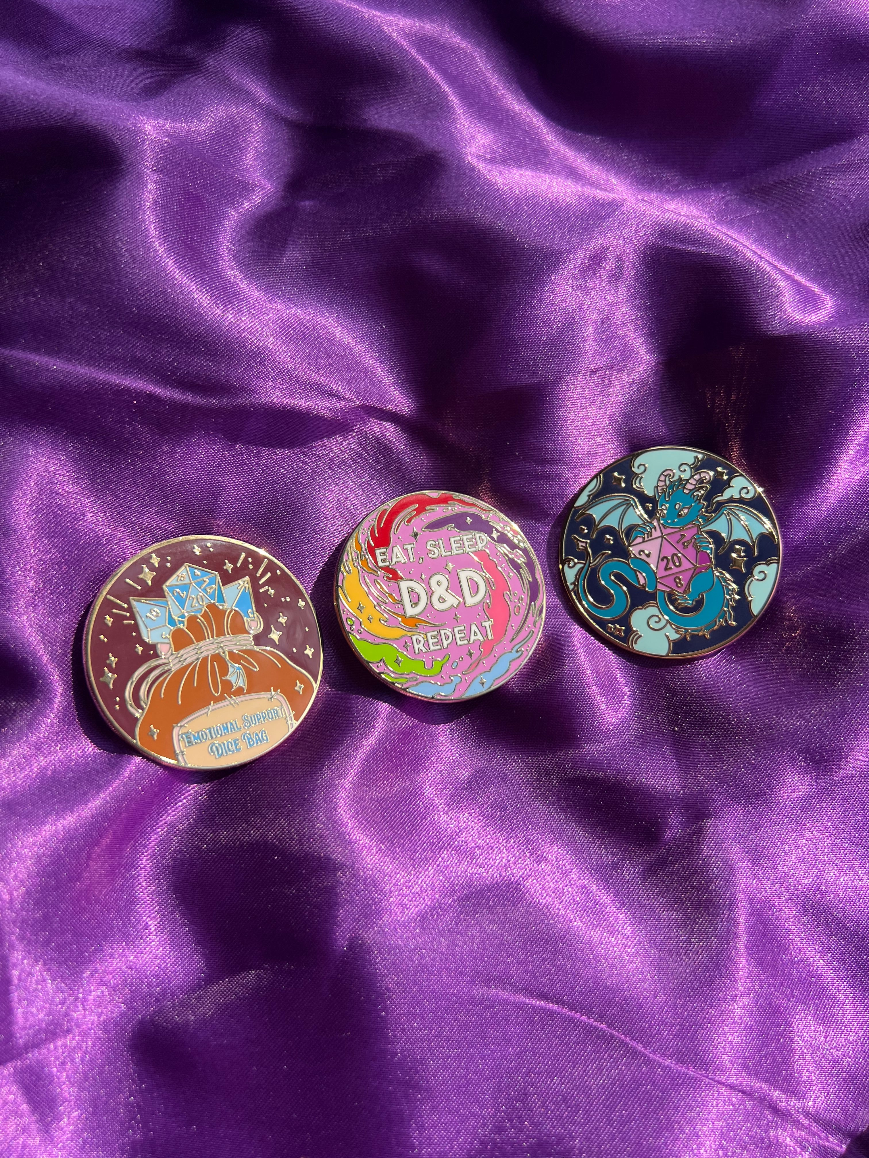 Eat Sleep D&D Repeat Hard Enamel Pin